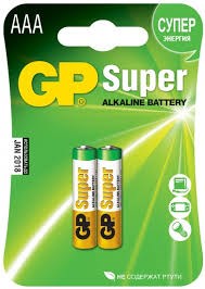 Батарейка алкалиновая AAA (R03;LR03;FR03) 1,5V (2 шт.) 02902 GP Batteries GP Batteries