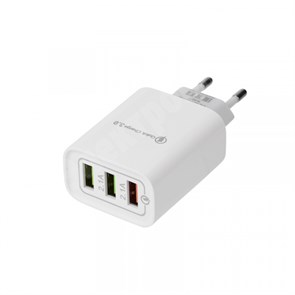 Сетевое зарядное устройство 3 x USB, 5V, 3 А + 1 А + 1 А, белое REXANT