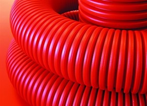 Труба двустенная ПНД гибкая д.200мм для кабельной канализации Бухта 35м, с протяжкой, цвет красный, 121920 DKC (ДКС) DKC (ДКС)