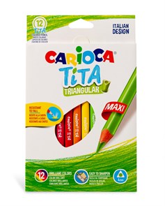 "Carioca" "Tita Maxi" Карандаши цветные утолщенные пластиковые трехгранные заточенный 12 цв. 42791