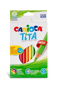 "Carioca" "Tita Maxi" Карандаши цветные утолщенные пластиковые шестигранные заточенный 12 цв. 2-й сорт 42789
