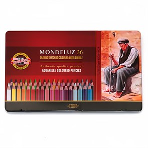 "KOH-I-NOOR Hardtmuth" Набор акварельных карандашей в мет.коробке заточенный 36 цв. 3725036001PL цветные