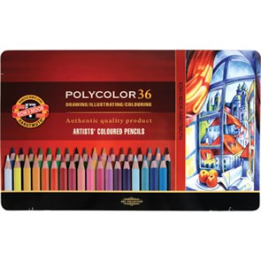 "KOH-I-NOOR Hardtmuth" Набор цветных карандашей худож. заточенный 36 цв. 3825036002PL в жестяной упаковке