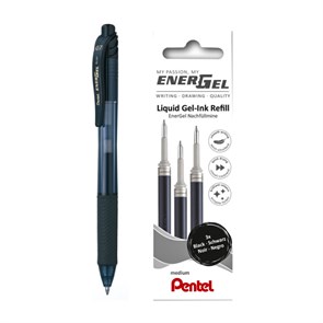 "Pentel" Набор стержней 3 шт. + ручка в подарок d 0.7 мм LR7-3A-PROMO черные чернила цвет чернил: черный XG108356510764