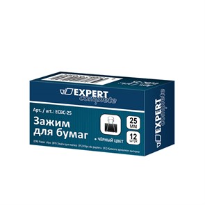 "Expert Complete" Зажим для бумаг ECBC-25 25 мм 12 x 12 шт. черный XG68845658864