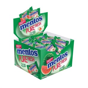 Жевательная резинка Mentos Pure Fruit Арбуз, моно 100 шт/уп