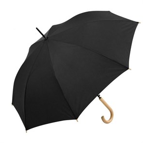 Зонт трость 'Okobrella', с дер.ручкой, полуавтомат, черный, 100004