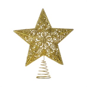 Украшение новогоднее верхушка Звезда золото 22x19x4,4см арт.91392