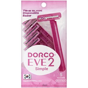 Бритва одноразовая Dorco EVE2 ,2-лез,пл.голов, увл.полос 5шт/уп TG 708РК-5P 1612035