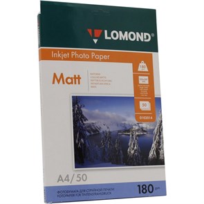 Фотобумага LOMOND односторонняя матовая 180г A4 50л 0102014 1209948