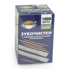 Зубочистки бамбук в инд. бум. упак. с ментолом 1000шт./уп. 401-609 732305