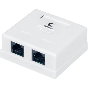 Розетка CABEUS WS-8P8C-CAT.5E-2  RJ-45, 5E, ДВОЙНАЯ, ВНЕШНЯЯ, DUAL IDC 1929849