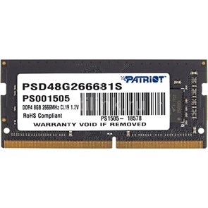 Модуль памяти Patriot SL DDR4 SO-DIMM 8Gb 2666МГц CL19(PSD48G266681S) 1734573