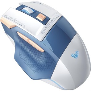 Мышь компьютерная AULA SC550  white+blue,игровая, беспровод/провод