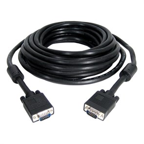 Кабель VGA - VGA, М/М, 15 м, фер, Cablexpert, чер, CC-PPVGA-15M-B