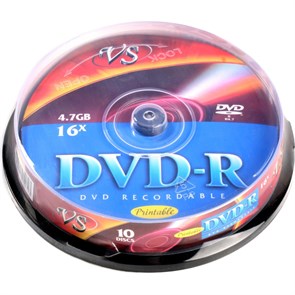 Носители информации DVD-R 4,7 GB 16x, VS, 10шт/уп Ink Print 1988362