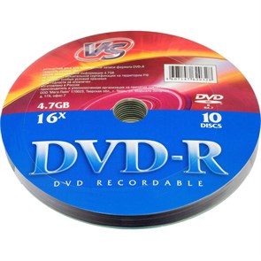 Носители информации DVD-R (VSDVDRS1001), 4,7 GB 16x, VS, 10шт/уп 1988363