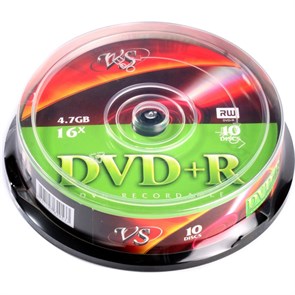 Носители информации DVD+R 4,7 GB 16x, VS, 10шт/уп 1988364