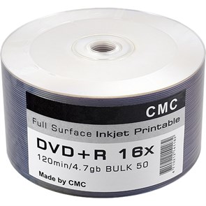 Носители информации CMC DVD+R 4,7 GB 16x Bulk/50 Full Ink Print 2055998