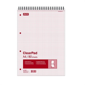 Блокнот 80л,без/лин,А4,Clear Pad,белый 60г/м 494597