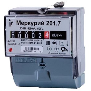 Счетчик Инкотекс Меркурий 201.7 1ф 5-60А 1 тариф (32680) 1760707