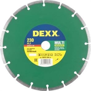 Диск алмазный DEXX Multi Universal сегмент.d230х22.2мм,бетон(36701-230_z01) 1711848