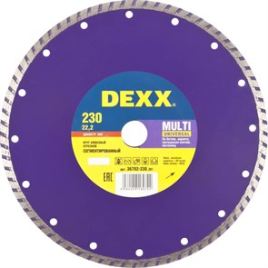 Диск алмазный DEXX Multi Universal сегмент.d230х22.2мм,бетон(36702-230_z01) 1711847