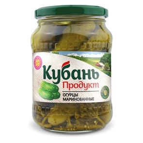 Огурцы Консервация Кубань продукт маринованные, 680г 952916