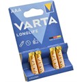 Батарейка Varta LONGLIFE LR03 AAA 4шт/бл Alkaline 1.5V (4103) (04103101414) 1931784 - фото 1030202