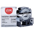 Картридж S'OK C53S656009( цвет ленты серебрянный, шрифт черный, 24мм/8м.) 1711524 - фото 1097852