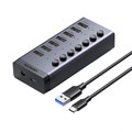 Разветвитель USB UGREEN CM481 (90307) USB-C to 7-Port USB-A 3.0/DC 12V/черн 1815989 - фото 1123199