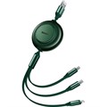 Кабель Baseus USB-A-&gt;C+A+MFI BM 1.1m3.5A зеленый 2098149 - фото 1123306