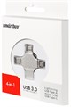 USB флеш накопитель_128 Gb SmartBuy MC15 Metal Quad 4-in-1 Lightning+USB Type-A+USB Type-C+micro USB XMC120260 - фото 473458