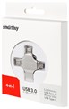 USB флеш накопитель_256 Gb SmartBuy MC15 Metal Quad 4-in-1 Lightning+USB Type-A+USB Type-C+micro USB XMC120262 - фото 473516