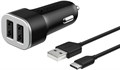 Авто З/У Deppa (11284) 2 USB 2.4А + кабель USB-C черный XMC86738 - фото 473796