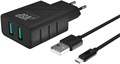 З/У BoraSCO (37263) 2 USB 2.4A + кабель micro USB черное - фото 477664
