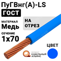 Провод монтажный ПуГВнг(А)-LS 1х70 450/750В ТУ 16-705.502-2011 (ГОСТ 31947-2012) ПуГВнг(А)-LS 1х70 синий ГОСТ Кабель ГОСТ XRSПуГВнг(А)-LS 1х70 синий - фото 567239