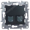 Розетка компьютерная 2хRJ45 кат.5e антрацит Etika 672655 Legrand Legrand XRS672655 - фото 573157