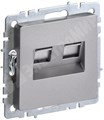 Розетка компьютерная двойная RJ45 кат.5E РК10-2-БрС сталь BRITE BR-K20-1-K46 IEK (ИЭК) IEK (ИЭК) XRSBR-K20-1-K46 - фото 575353