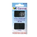 "Gamma" Иглы бисерные №50 сталь N-315 d 0.4 мм 6 шт с нитковдевателем - фото 596433