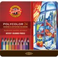 "KOH-I-NOOR Hardtmuth" Набор цветных карандашей худож. заточенный 24 цв. 3824024002PL в жестяной упаковке - фото 680466