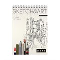 Скетчбук SKETCH&ART 185х250мм 25л СЕРЫЙ 220г на гребне д/скетч 1-25-563/01 1590603 - фото 716978