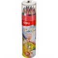 Карандаши цветные Deli EC00327 ColoRun 3-гран. 24цв/наб точилка карт.тубус 1791516 - фото 719285