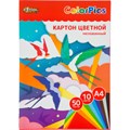 Картон цветной №1School 50л 10цвет А4 мелов ColorPics ,склейка, пакет 1805254 - фото 734005