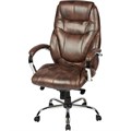 Кресло BN_Dp_Руководителя EChair-535 MPU к/з коричн., хром 333535 - фото 813947