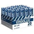 Батарейка Ergolux AA/LR 6 Alkaline BP-20 (LR 6 BP20, 1.5В) (20 шт в уп.) 1788161 - фото 840288