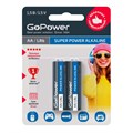 Батарейка GoPower LR6 AA 2шт/бл Alkaline 1.5V (2/24/480) 1893673 - фото 840980