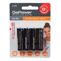 Батарейка GoPower R6 AA 4шт/бл Heavy Duty 1.5V (4/48/576) 1893677 - фото 840991