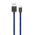 Кабель USB PERO DC-04 Type-C, 3А, 2м, Blue-black (Fast Charge) - фото 846352