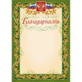 Благодарность (с гербом и флагом, рамка лавровый лист) (уп. 40 шт) КЖ-158уп 1010278 - фото 852576